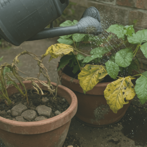 plants that are being overwatered or underwatered